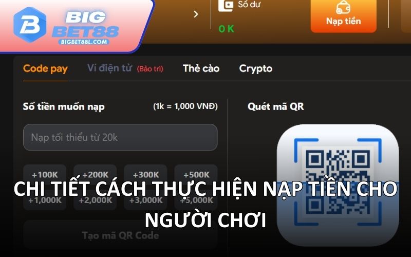 Chi tiết cách thực hiện nạp tiền cho người chơi