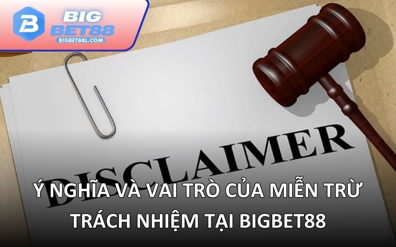 Ý nghĩa và vai trò của miễn trừ trách nhiệm tại BIGBET88